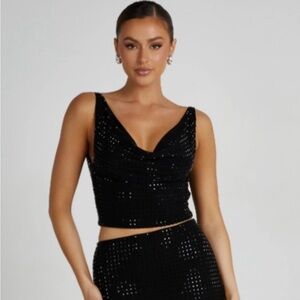 Black embellished Meshki Top